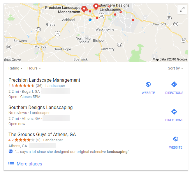 The Maps Listing in Google is Called the 3-Pack