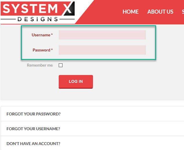 Username Password